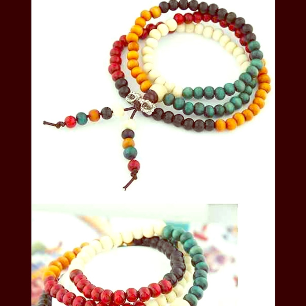 UNISEX TIBETAN ETHNIC  MULTILAYERED PRAYER BEADS